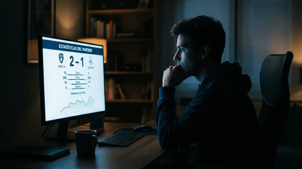 Silueta de persona pensativa frente a datos de apuestas de baloncesto NBA representando sesgos cognitivos